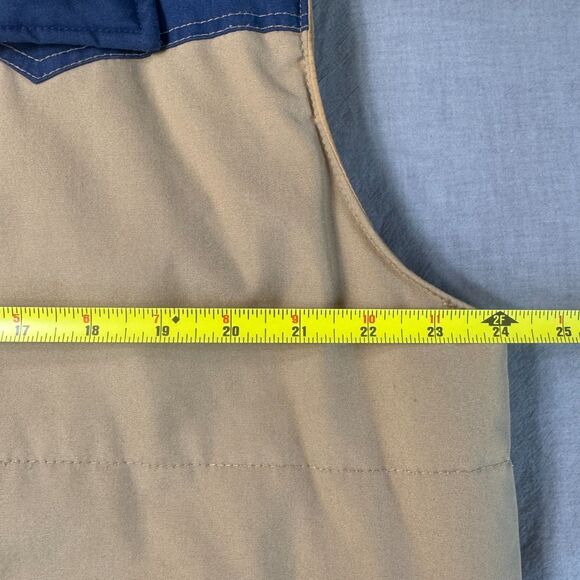 VTG Hudson Puffer Vest Men's Large Blue Tan Rodeo Cowboy Western Yoke 1970s RARE - Picture 7 of 12